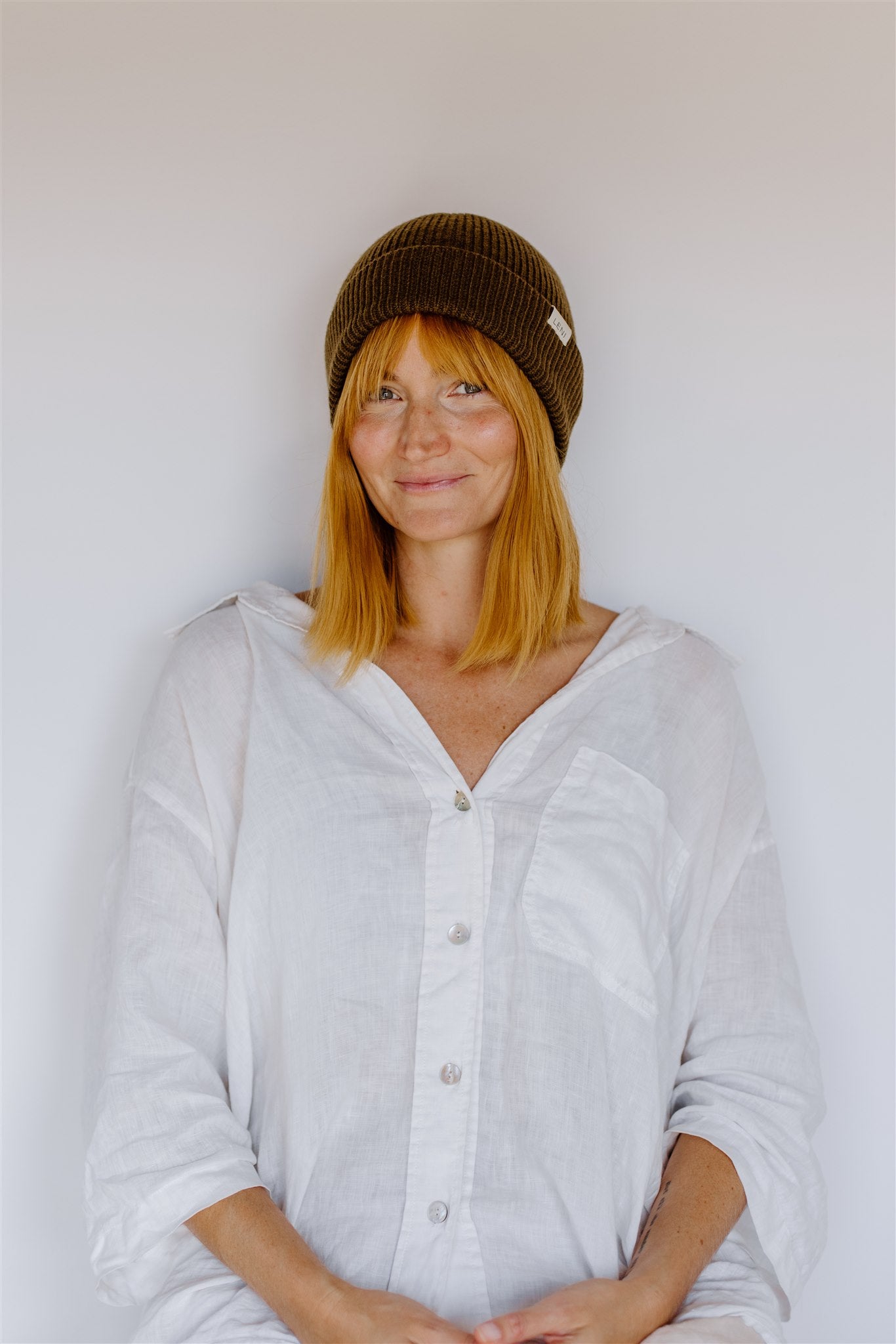 Merino Rib Beanie | Olive