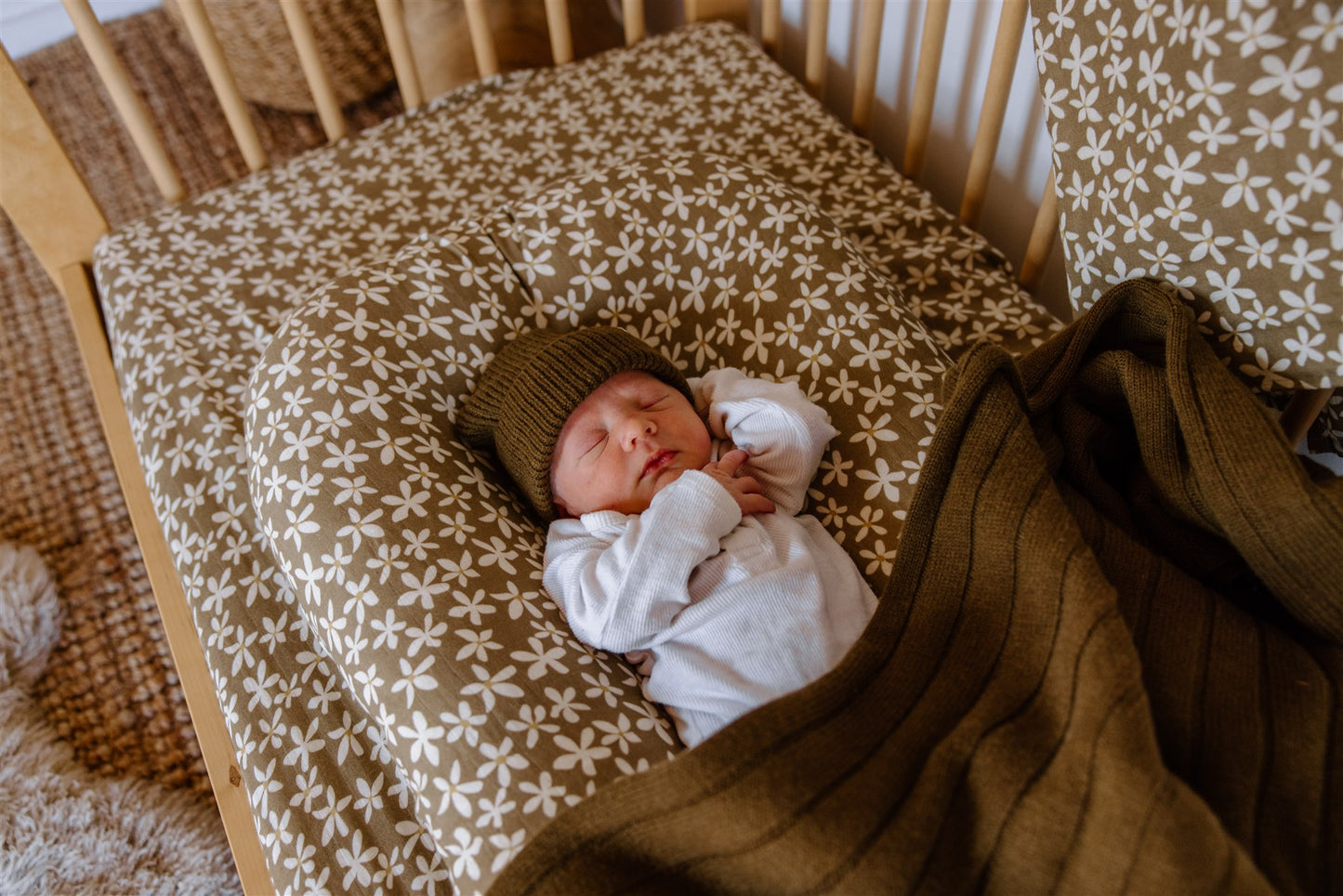 Fitted Cot Sheet | Elderflower