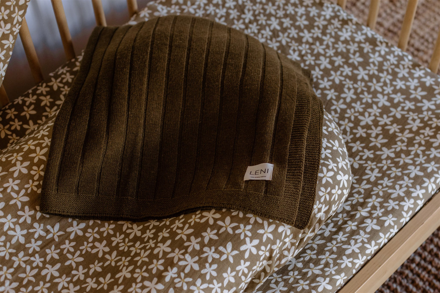 Rib Merino Blanket | Olive