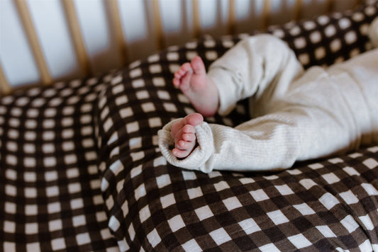 Fitted Bassinet Sheet | Choc Gingham