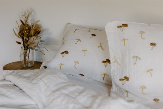 100% Muslin Pillowcase | Mushroom