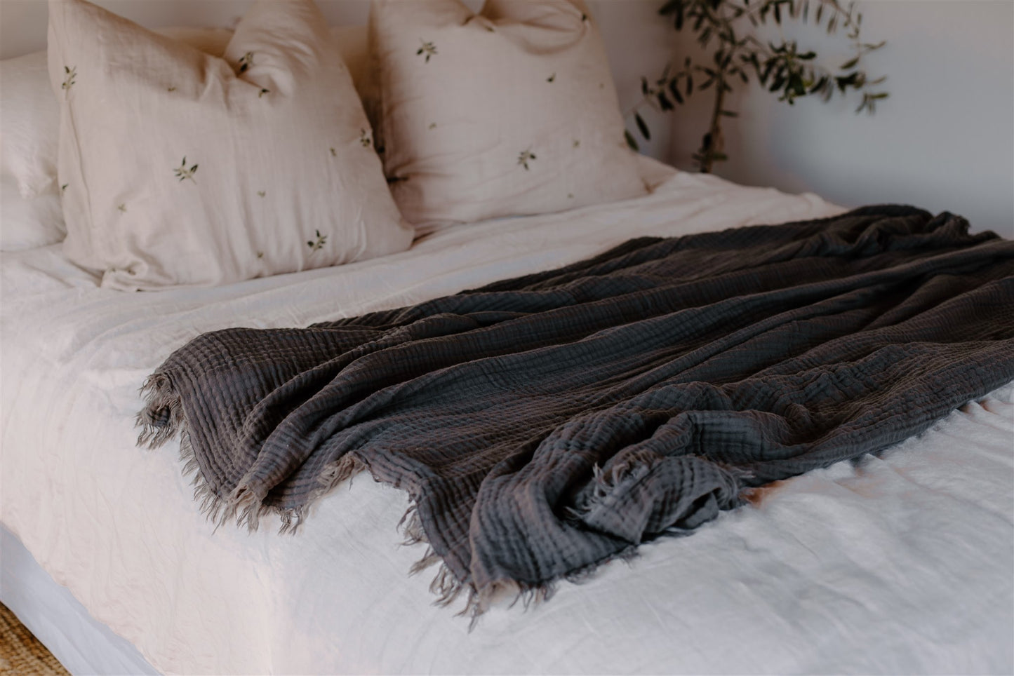 Organic Throw Blanket | Charcoal