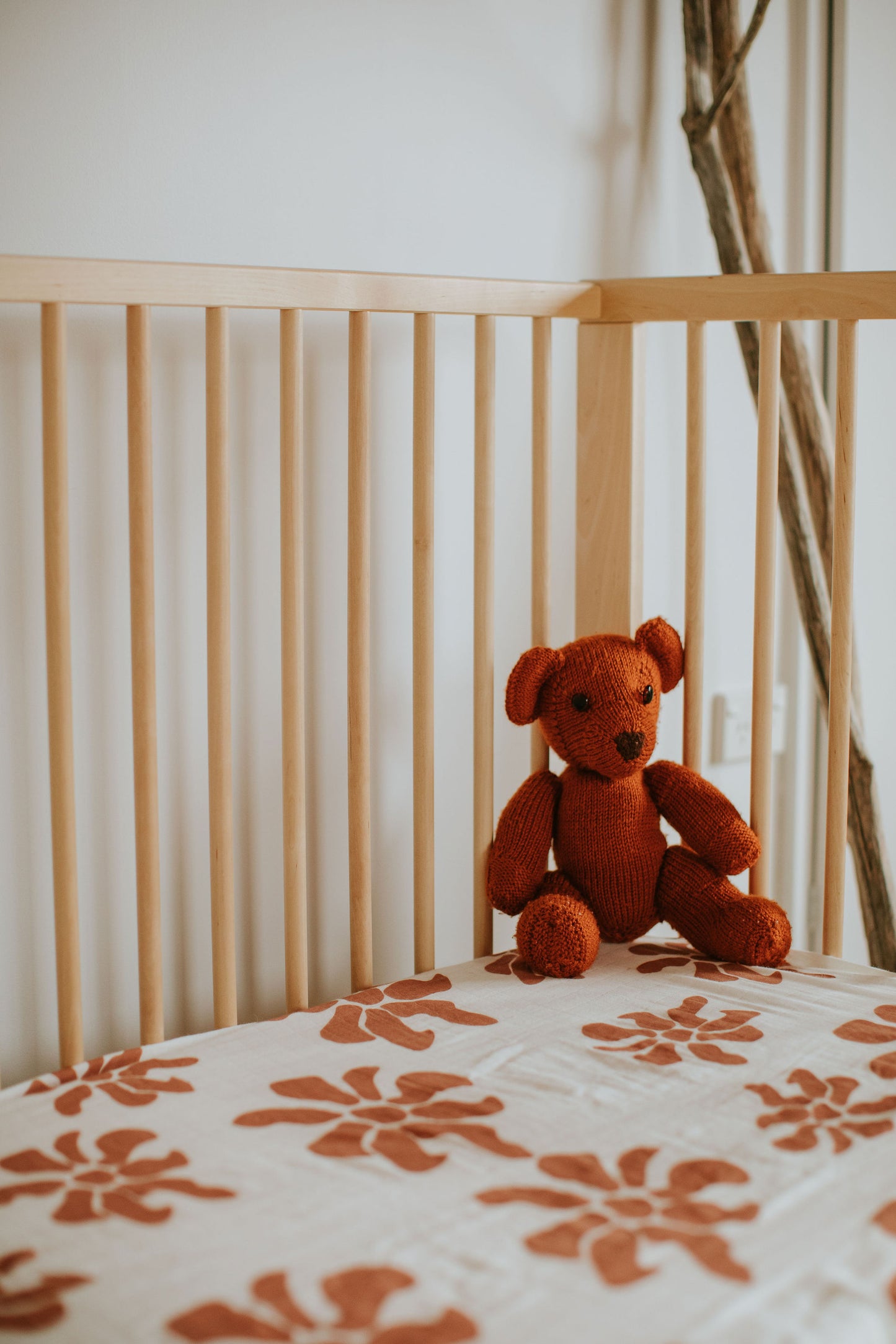 Fitted Cot Sheet | Hibi Rust