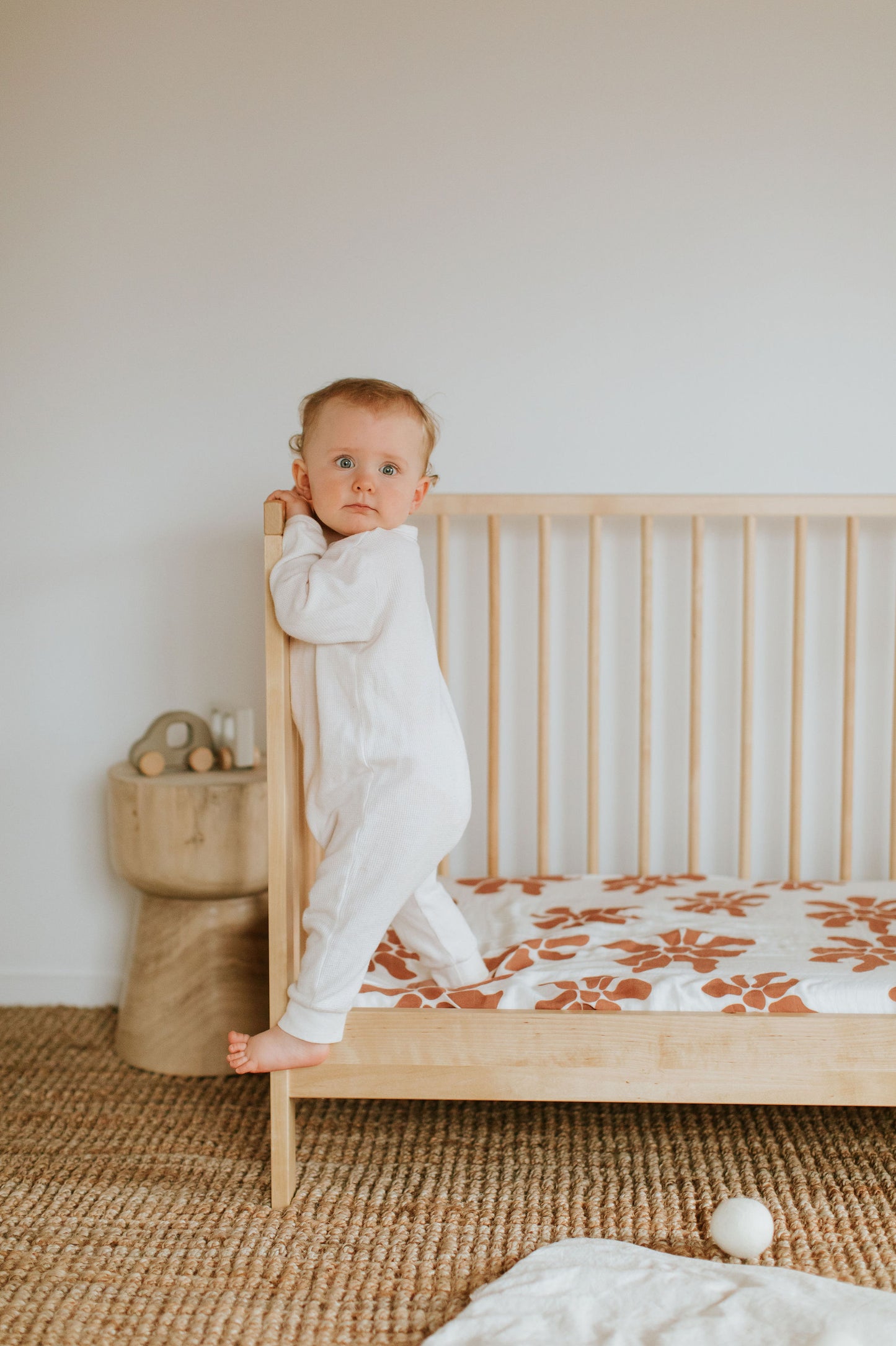 Fitted Cot Sheet | Hibi Rust