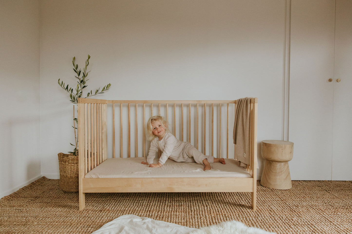 Fitted Cot Sheet | Sand