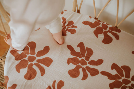 Fitted Bassinet Sheet | Hibi Rust