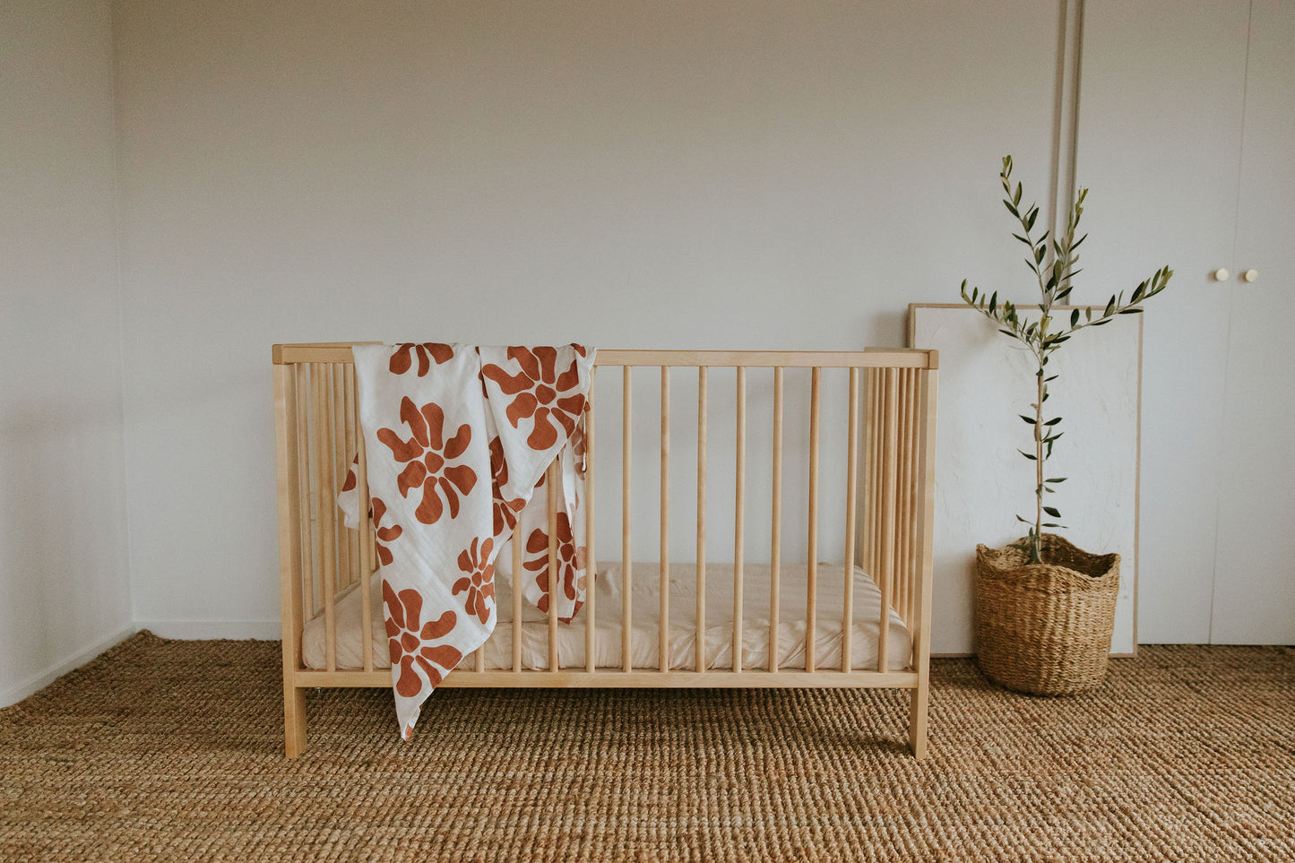 Muslin Swaddle Blanket | Hibi Rust