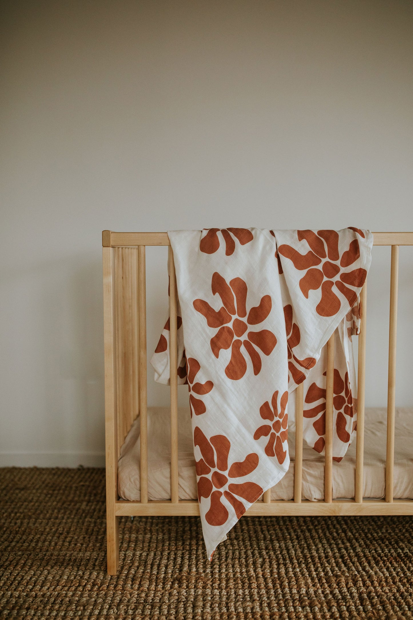 Muslin Swaddle Blanket | Hibi Rust