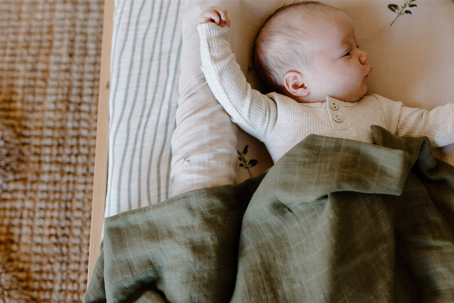 Muslin Swaddle Blanket | Olive