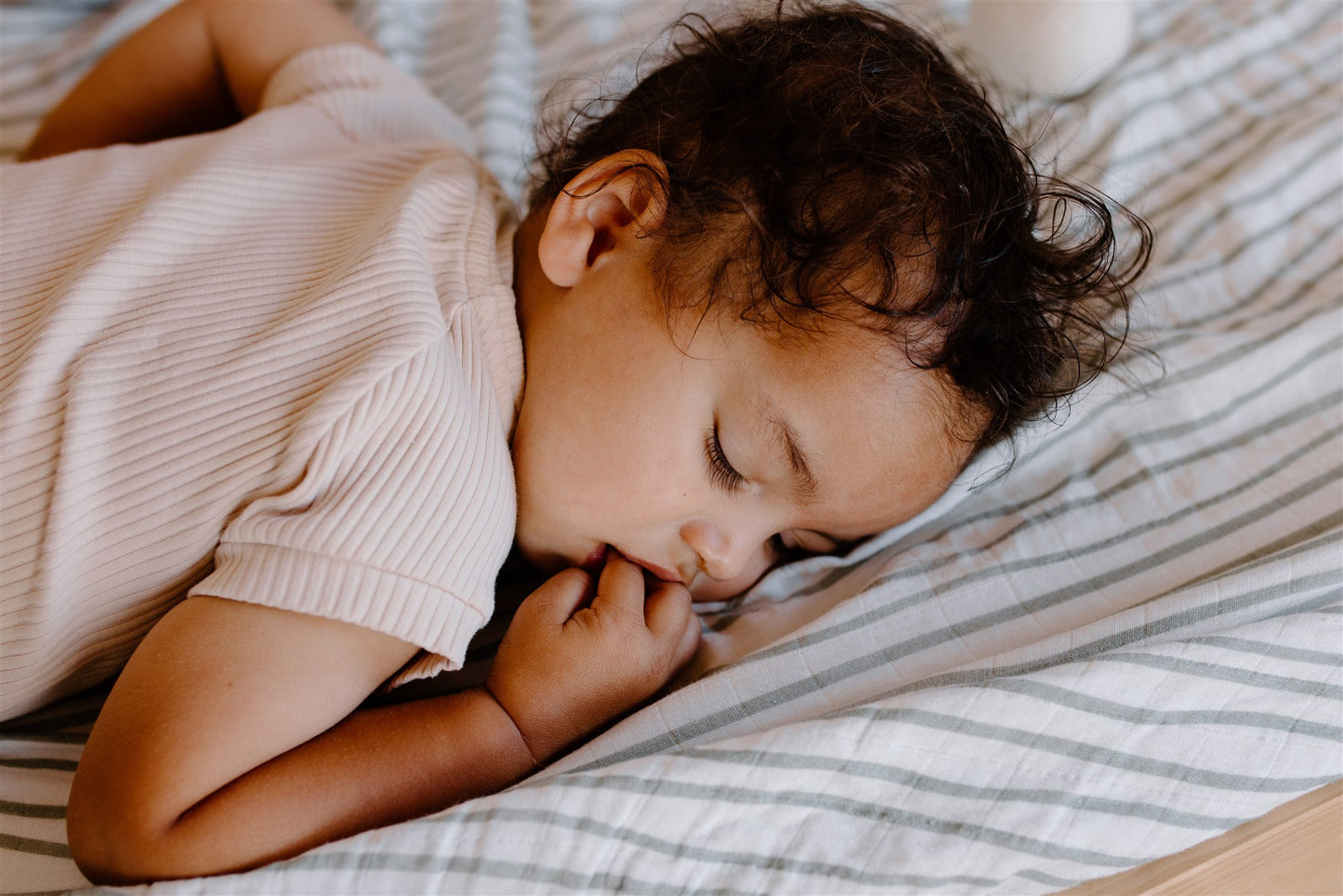 Fitted Cot Sheet | Moss Stripe